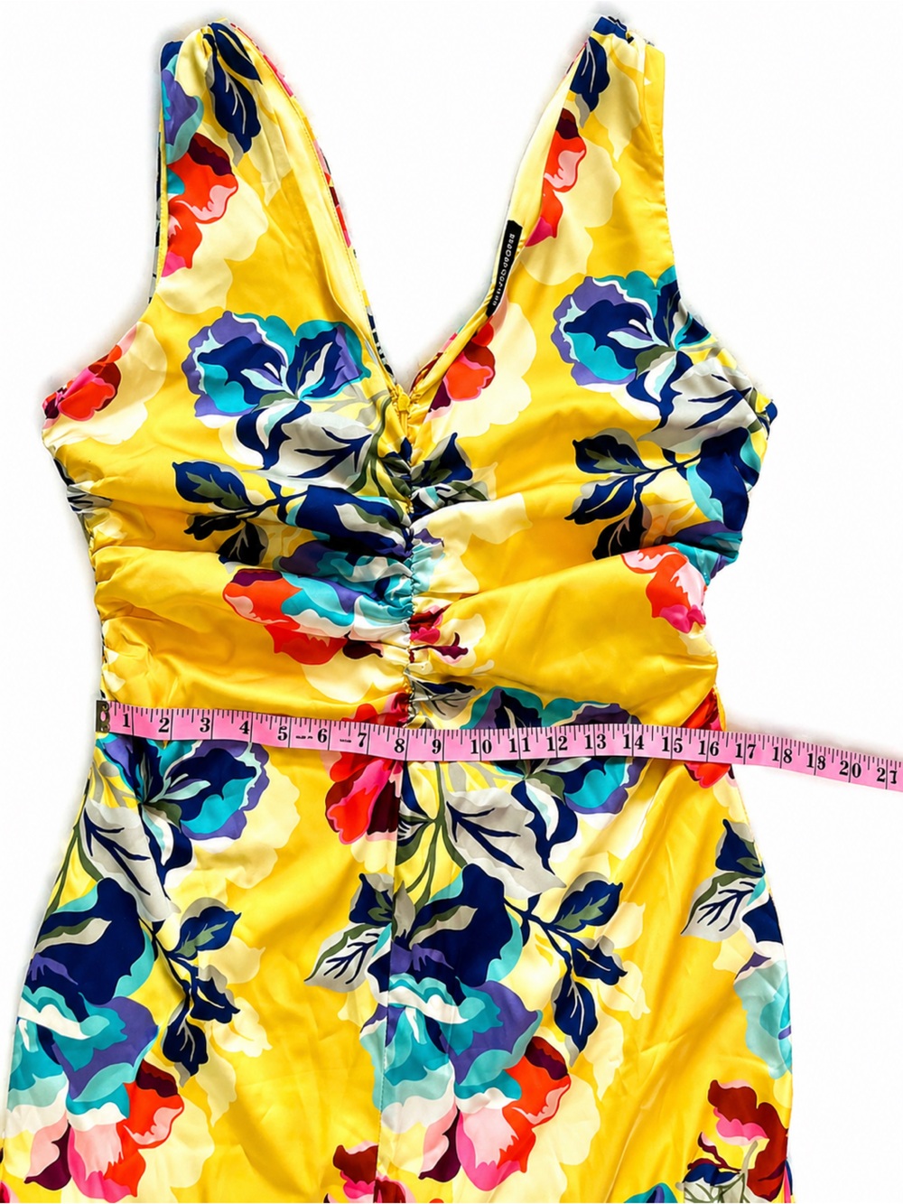 Boston Proper Yellow Floral V-Neck Maxi Dress - Picture 10 of 12